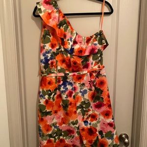 Eliza J One Shoulder Floral Dress